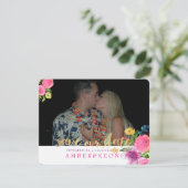 PixDezines Bloemen Waterverf/Save Onze Datum Save The Date (Staand voorkant)