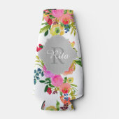 PixDezines Bloemenaquarel/DIY-achtergrond Flesjeskoeler (Voorkant)