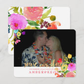 PixDezines Bloemenaquarel/Sla onze datum op Save The Date (Voorkant / Achterkant)