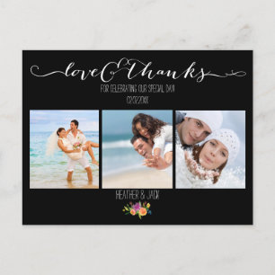 PixDezines Bloemenbruiloft Dank u Briefkaart