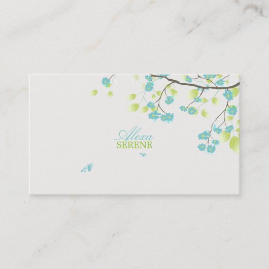 PixDezines bloesems/diy achtergrondkleur Visitekaartje (Voorkant)