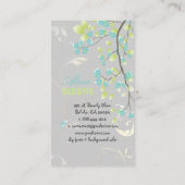 PixDezines bloesems+zwirls/dij kleuren Visitekaartje (Achterkant)