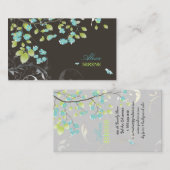 PixDezines bloesems+zwirls/dij kleuren Visitekaartje (Voorkant / Achterkant)