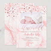 PixDezines BLOKKEREN DIT KIND, FAUX ROOS GOLD Save The Date (Voorkant / Achterkant)