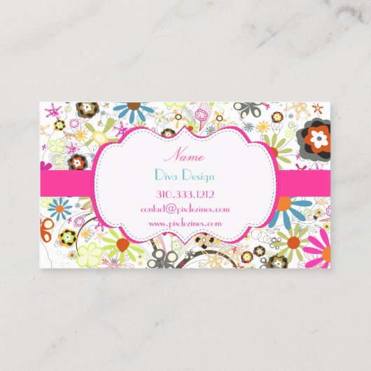 PixDezines Blooms, BusinessCard Visitekaartje (Achterkant)