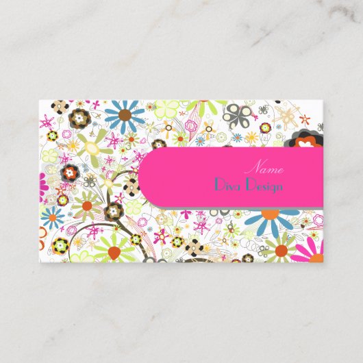 PixDezines Blooms, BusinessCard Visitekaartje (Voorkant)