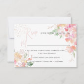 PixDezines Blozen Romance Bloemen RSVP w Meal Kaart (Voorkant)
