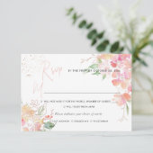 PixDezines Blozen Romance Bloemen RSVP w Meal Kaart (Staand voorkant)