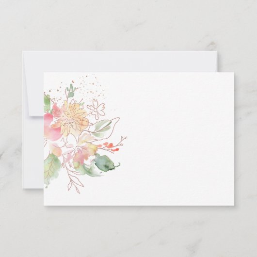 PixDezines Blozen Romance Bloemen RSVP w Meal Kaart (Achterkant)