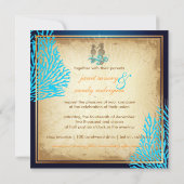 PixDezines Blue Coral+Seahorse Kaart (Achterkant)