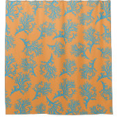 PixDezines Blue Corals/DIY Achtergrond Sinaasappel Douchegordijn (Voorkant)