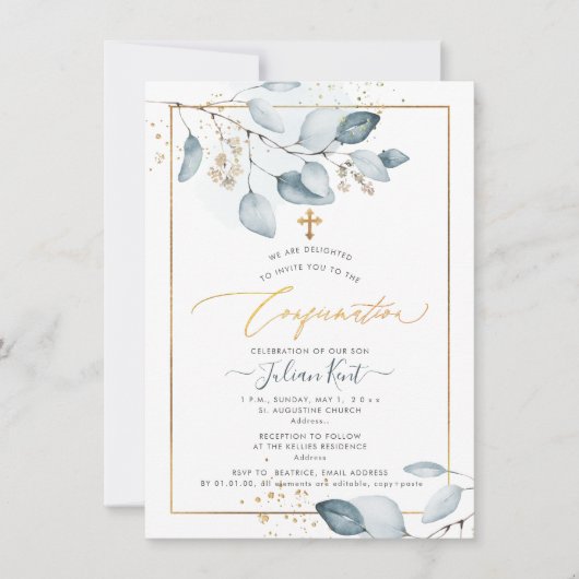 PixDezines Blue Gum Eucalyptus-bevestiging Kaart (Voorkant)