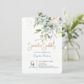 PixDezines Blue Gum Eucalyptus Brunch+Bubble Kaart (Staand voorkant)