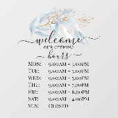 PixDezines Blue Gum Eucalyptus Spring Store Uren Raamsticker (Vel)