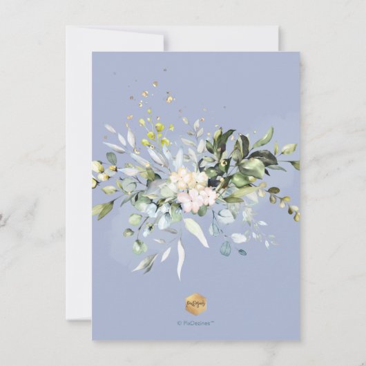 PixDezines Blue Gum Eucalyptus Vrijgezellenfeest Kaart (Achterkant)