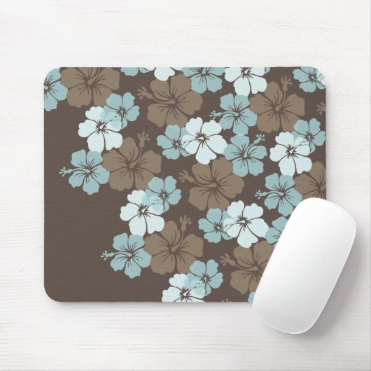 PixDezines blue hibiscus/diy background Muismat (Met muis)