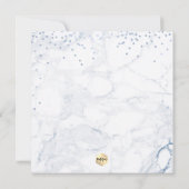 PixDezines Blue Honeycomb Marble Baptism Kaart (Achterkant)