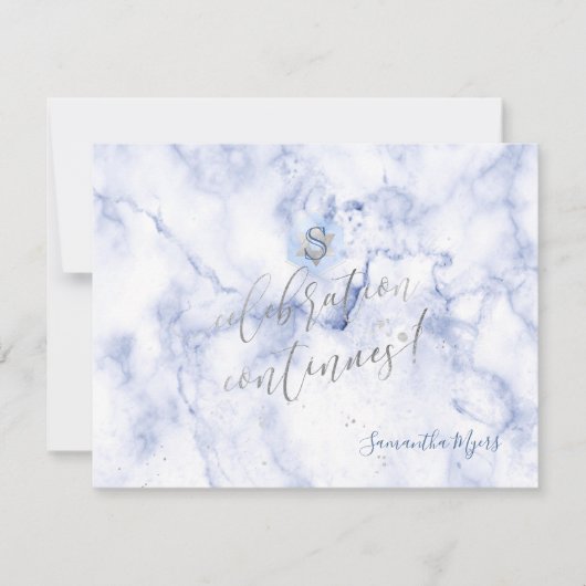 PixDezines Blue Honeycomb Mitzvah Receptie Kaart ✡ (Voorkant)