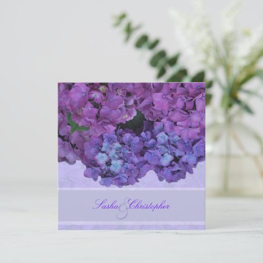 PixDezines Blue Hydrangea Kaart (Staand voorkant)