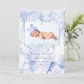 PixDezines Blue Marble+Confetti/Baptism Kaart (Staand voorkant)