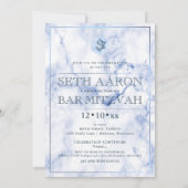 PixDezines Blue Marble Honeycomb BarMitzvah✡ Kaart (Achterkant)