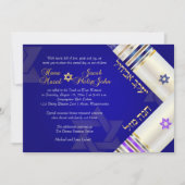PixDezines Blue/Paars Tallits B'nai Mitzvah Kaart (Voorkant)