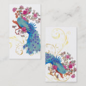 PixDezines Blue Peacock/Peony/diy achtergrondkleur Visitekaartje (Voorkant / Achterkant)