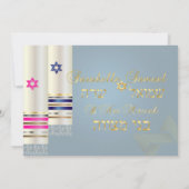 PixDezines Blue/Pink Tallits/B'nai Mitzvah Kaart (Achterkant)