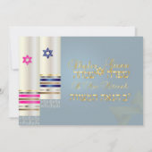 PixDezines Blue/Pink Tallits B'nai Mitzvah Kaart (Achterkant)