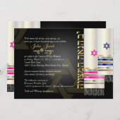 PixDezines Blue/Pink Tallits B'nai Mitzvah Kaart (Voorkant / Achterkant)