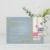 PixDezines Blue/Pink Tallits/B'nai Mitzvah Kaart (Staand voorkant)