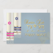 PixDezines Blue/Pink Tallits/B'nai Mitzvah Kaart (Achterkant)