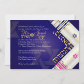 PixDezines Blue/Pink Tallits B'nai Mitzvah Kaart (Voorkant)