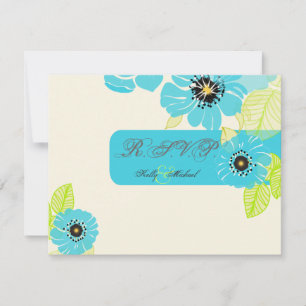 PixDezines Blue Poppies RSVP-kaarten RSVP Kaartje