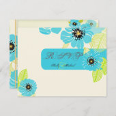 PixDezines Blue Poppies RSVP-kaarten RSVP Kaartje (Voorkant / Achterkant)