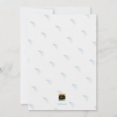 PixDezines Blue+Silver Palms, Verloving Feestje Kaart (Achterkant)