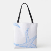 PixDezines Blue Starfish / DIY achtergrondkleur Tote Bag (Achterkant)