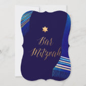 PixDezines ✡ Blue Tallit Bar Mitzvah Kaart (Voorkant)