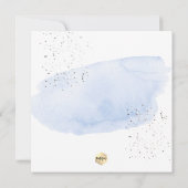 PixDezines Blue Waterverf+Honeycomb Baptisme Kaart (Achterkant)