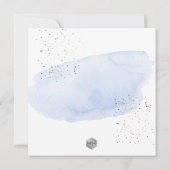 PixDezines Blue Waterverf+Honeycomb Christening Kaart (Achterkant)