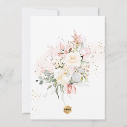 PixDezines Blush Alabaster Rozen Communauteit Kaart (Achterkant)