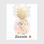 PixDezines Blush Aloha Pineapple, Faux Gold Sticker (Vel)