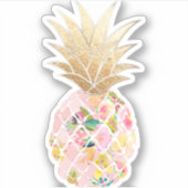 PixDezines Blush Aloha Pineapple, Faux Gold Sticker (Voorkant)