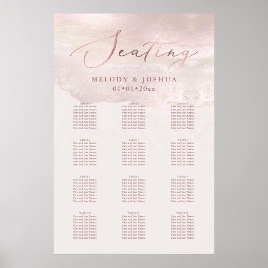 PixDezines Blush Beach Calligraphy, zitplaatsen Poster (Voorkant)