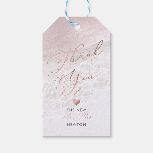 PixDezines Blush Beach+Champagne Bubbles Tx U Cadeaulabel (Voorkant)