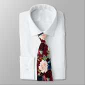 PixDezines Blush Bourgogne Marine Flwers DIY Achte Stropdas (Gebonden)