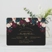 PixDezines Blush Burgundy Blauwgroen Vrijgezellenf Kaart (Staand voorkant)