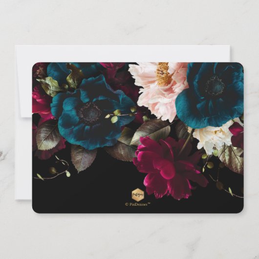 PixDezines Blush Burgundy Blauwgroen Vrijgezellenf Kaart (Achterkant)