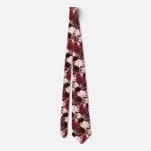 PixDezines Blush Burgundy Navy H2 Botanisch Stropdas (Achterkant)