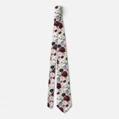 PixDezines Blush Burgundy Navy H2 Botanisch Stropdas (Achterkant)